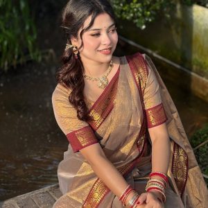 Puja Hit Lama Sharee with Blouse Piece